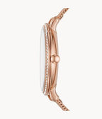 Orologio Jacqueline a tre sfere con datario e bracciale in acciaio tonalità oro rosa