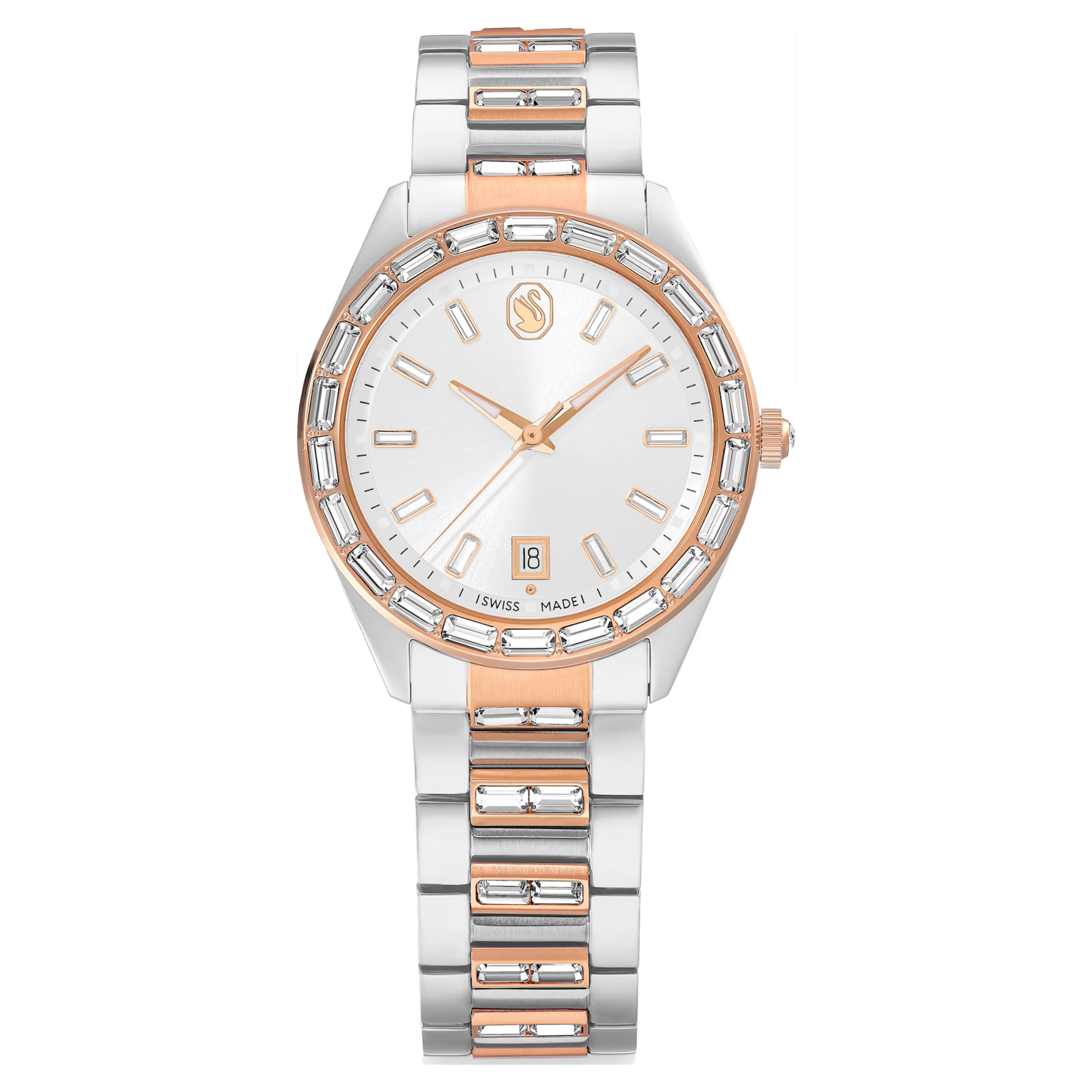 Orologio Matrix date Fabbricato in Svizzera, Bracciale di metallo, Tono oro rosa, Mix di finiture