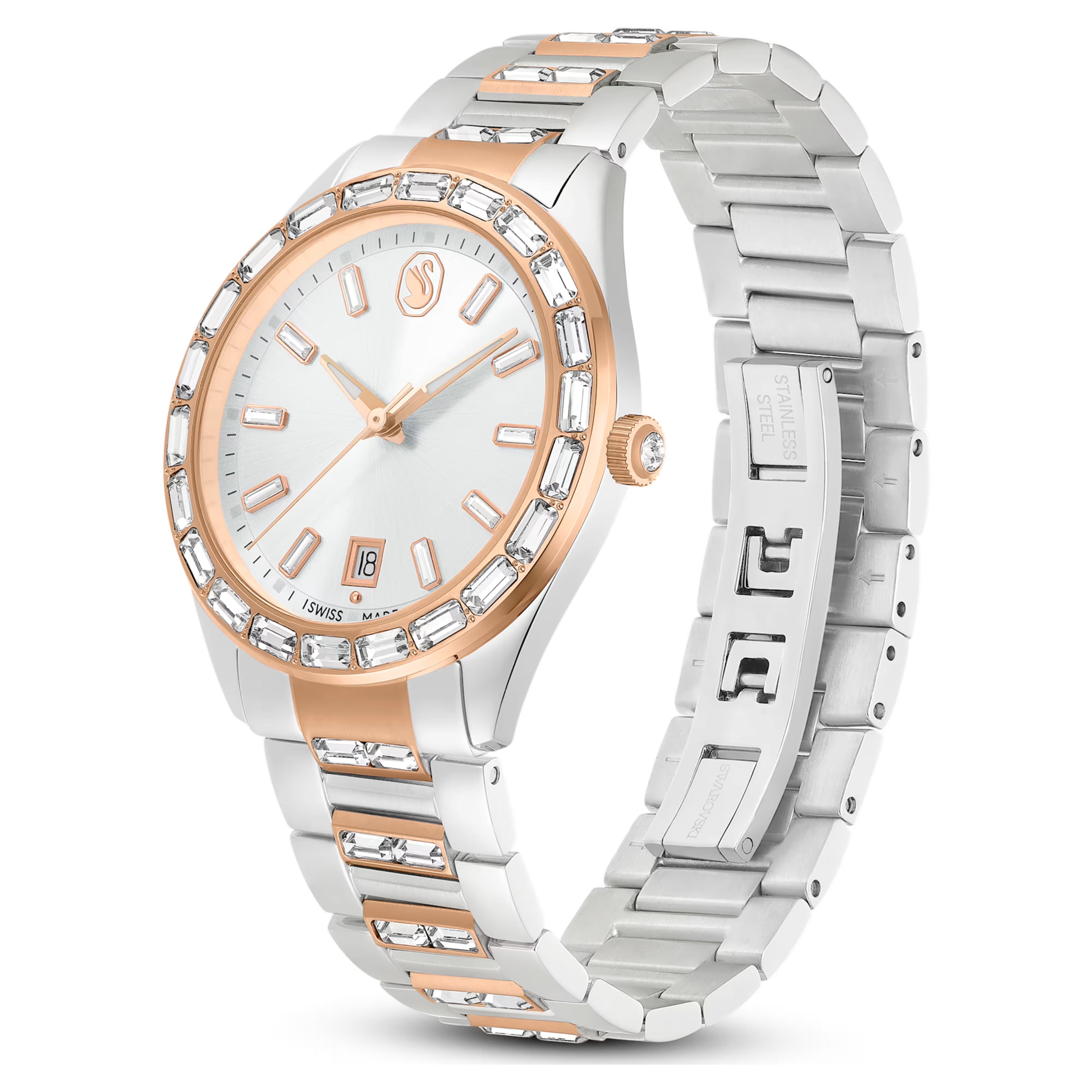 Orologio Matrix date Fabbricato in Svizzera, Bracciale di metallo, Tono oro rosa, Mix di finiture