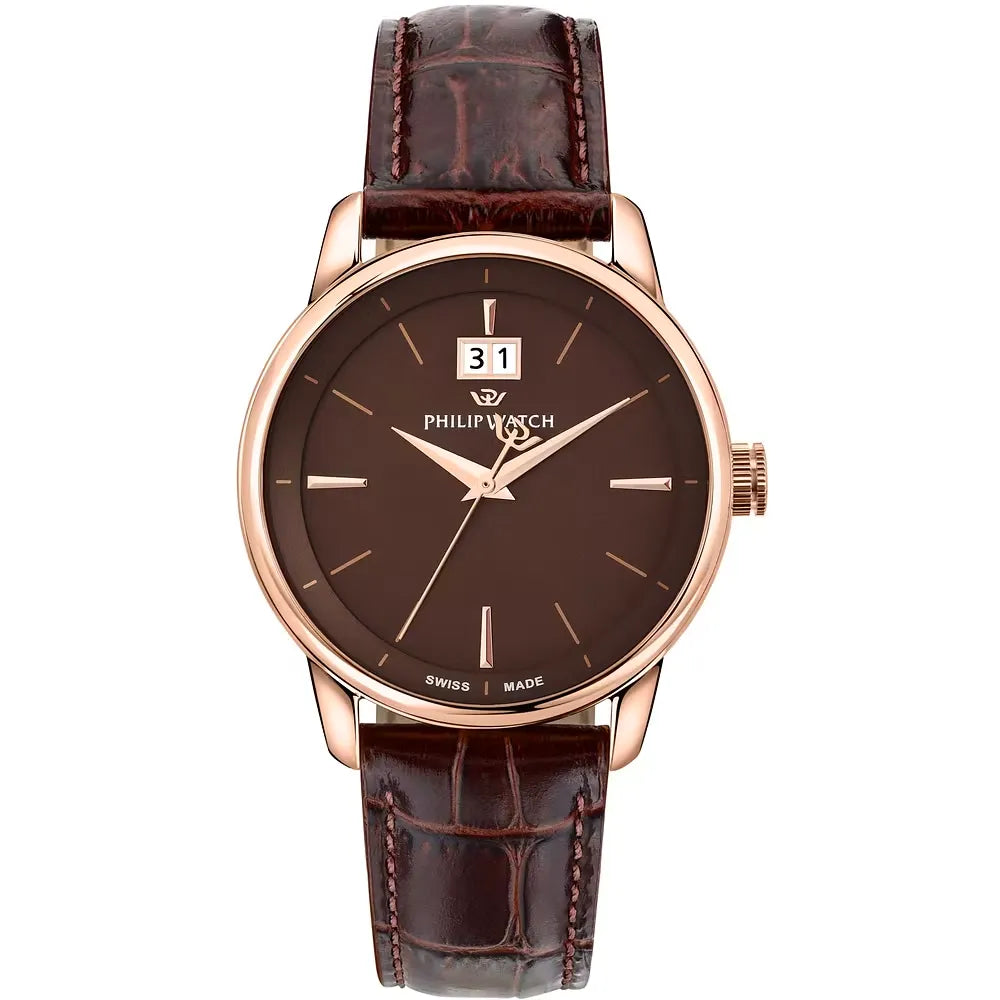 Orologio Uomo Philip Watch Anniversary al Quarzo - Cassa Rose Gold e Cinturino Marrone - R8251150012 - OROLOGIO