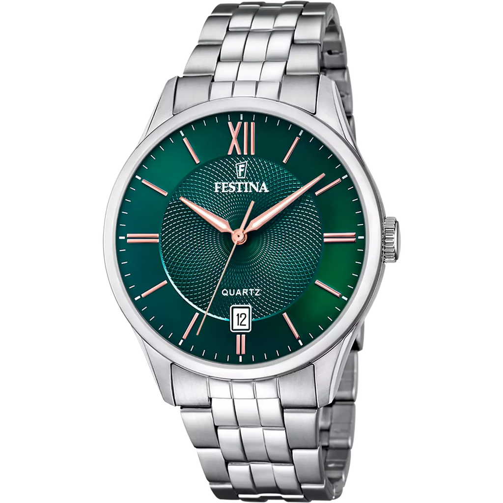 Orologio Uomo Verde con Cinturino in Acciaio - OROLOGIO