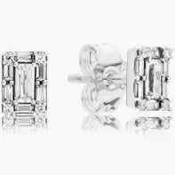 Pandora Orecchini a lobo Punto Luce quadrato scintillante - ORECCHINI