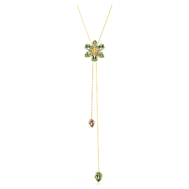 Pendente a Y Idyllia Taglio misto Fiore Multicolore Placcato color oro - COLLANA