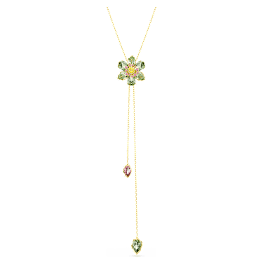 Pendente a Y Idyllia Taglio misto Fiore Multicolore Placcato color oro - COLLANA