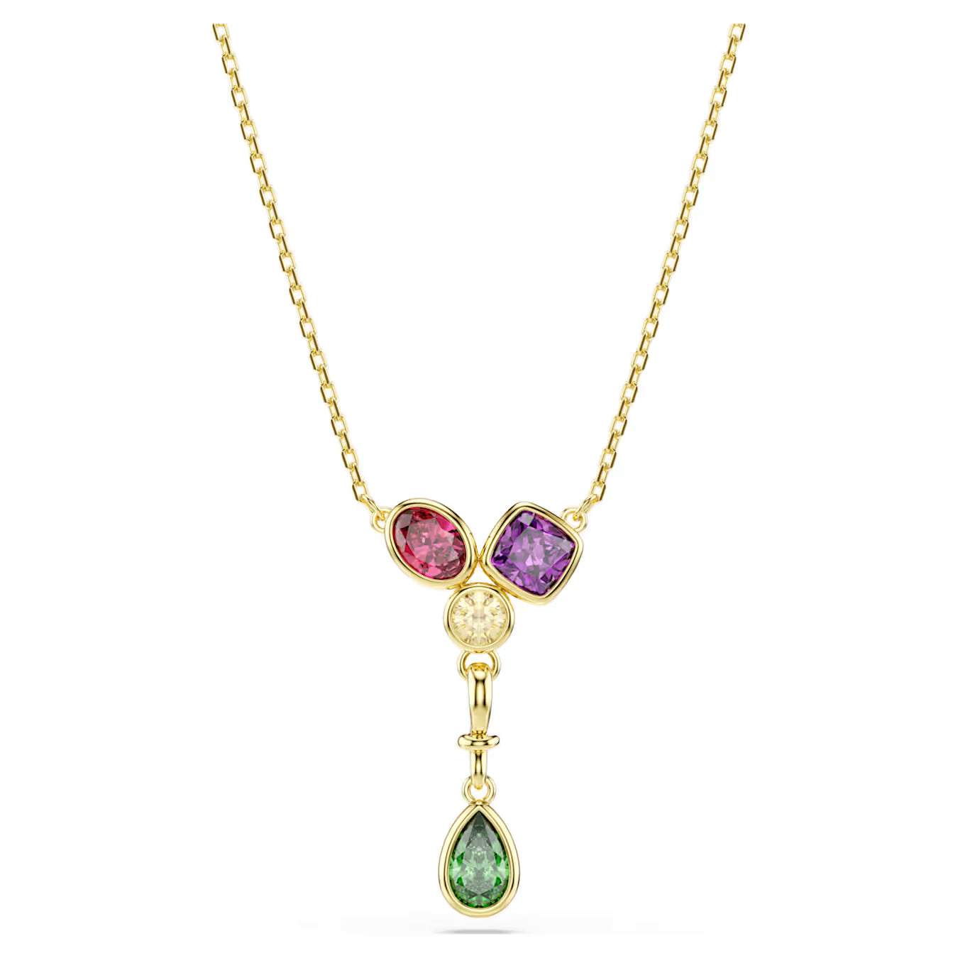 Pendente a Y Imber Taglio misto, Multicolore, Finitura oro 18K