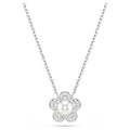 Pendente Ariana Grande x Swarovski Crystal Pearl Taglio Round Fiore Bianco Placcato rodio - COLLANA