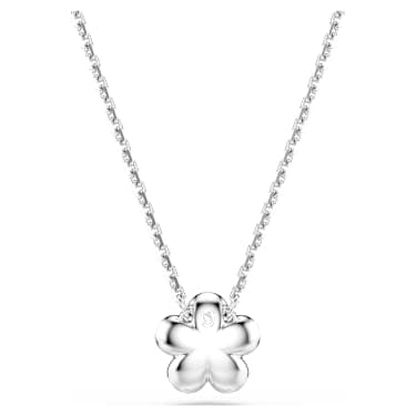 Pendente Ariana Grande x Swarovski Crystal Pearl Taglio Round Fiore Bianco Placcato rodio - COLLANA