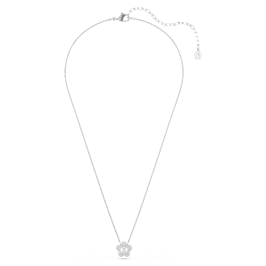Pendente Ariana Grande x Swarovski Crystal Pearl Taglio Round Fiore Bianco Placcato rodio - COLLANA