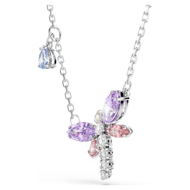 Pendente Ariana Grande x Swarovski Taglio misto Libellula Multicolore Placcato rodio - COLLANA