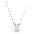 Pendente Bella V Taglio Round Blu Placcato rodio - COLLANA