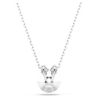 Pendente Bella V Taglio Round Rosa Placcato rodio - COLLANA