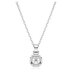 Pendente Birthstone-Taglio squadrato Aprile Bianco Placcato rodio - COLLANE