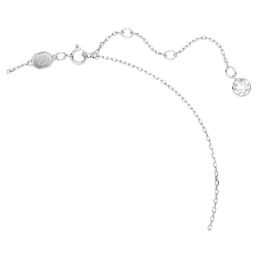 Pendente Birthstone-Taglio squadrato Aprile Bianco Placcato rodio - COLLANE