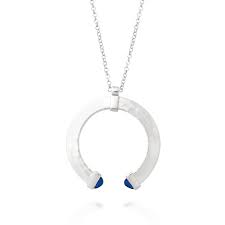 Pendente blue blade Collana in Argento 925 e cristalli blu - COLLANA