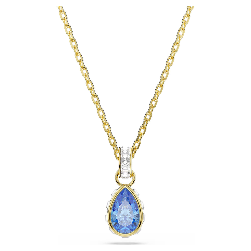 Pendente Chroma Taglio Pear, Blu, Finitura oro 18K