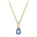 Pendente Chroma Taglio Pear, Blu, Finitura oro 18K
