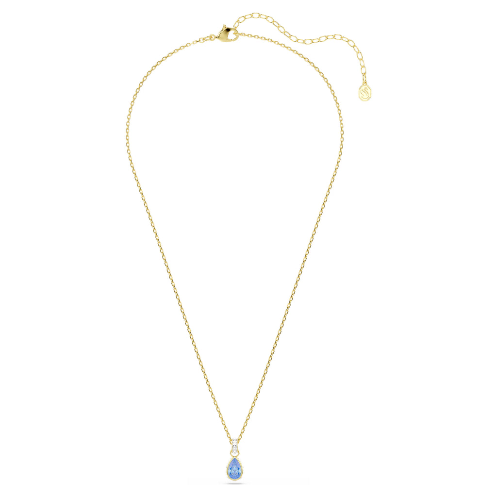 Pendente Chroma Taglio Pear, Blu, Finitura oro 18K