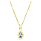Pendente Chroma Taglio Pear, Blu, Finitura oro 18K
