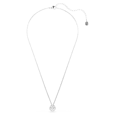 Pendente Constella Taglio Round Dancing stone Bianco Placcato rodio - COLLANA