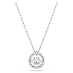 Pendente Constella Taglio Round Dancing stone Bianco Placcato rodio - COLLANA