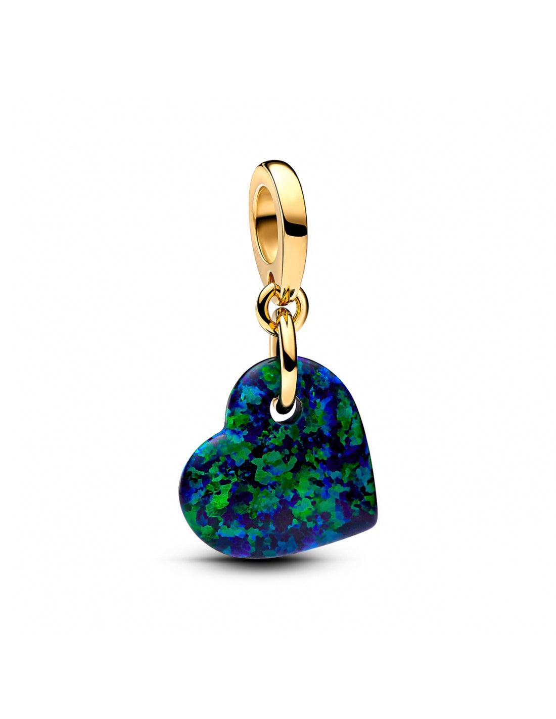 Pendente Cuore Opale Verde e Blu