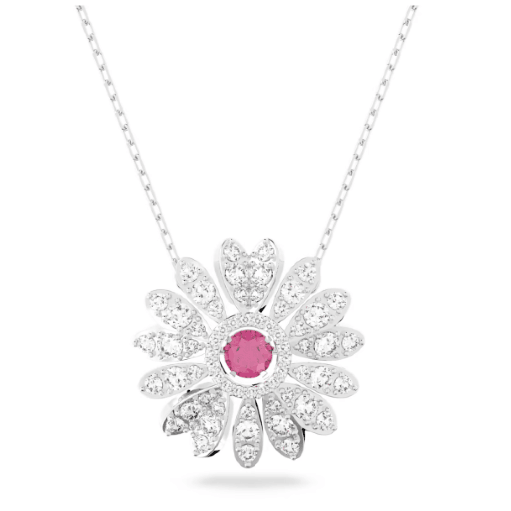 Pendente Eternal Flower Fiore, Rosa, Placcato rodio