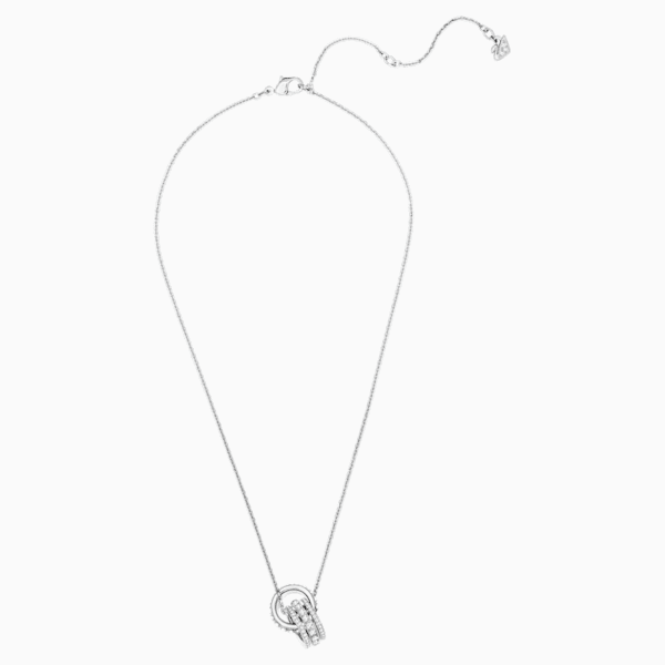 PENDENTE FURTHER, BIANCO, PLACCATURA RODIO