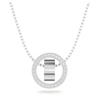 Pendente Hollow Cerchio, Bianco, Placcato rodio