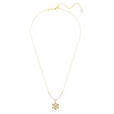 Pendente Idyllia Crystal Pearl Taglio misto Fiore Multicolore Placcato color oro - COLLANA