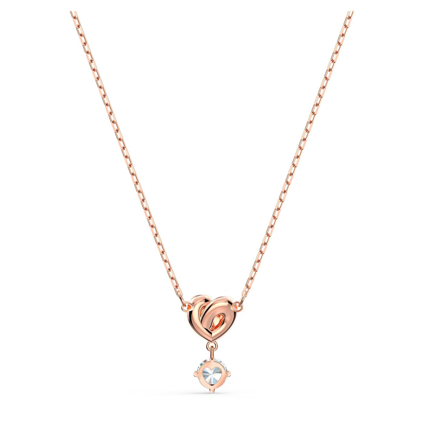 Pendente Lifelong Heart Bianco, Placcato color oro rosa