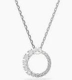 Pendente Matrix Crystal Pearl, Taglio Round, Bianco, Placcato rodio