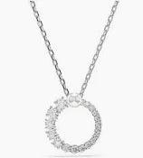 Pendente Matrix Crystal Pearl, Taglio Round, Bianco, Placcato rodio