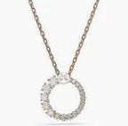 Pendente Matrix Crystal Pearl, Taglio Round, Bianco, Placcato rodio Oro rosato