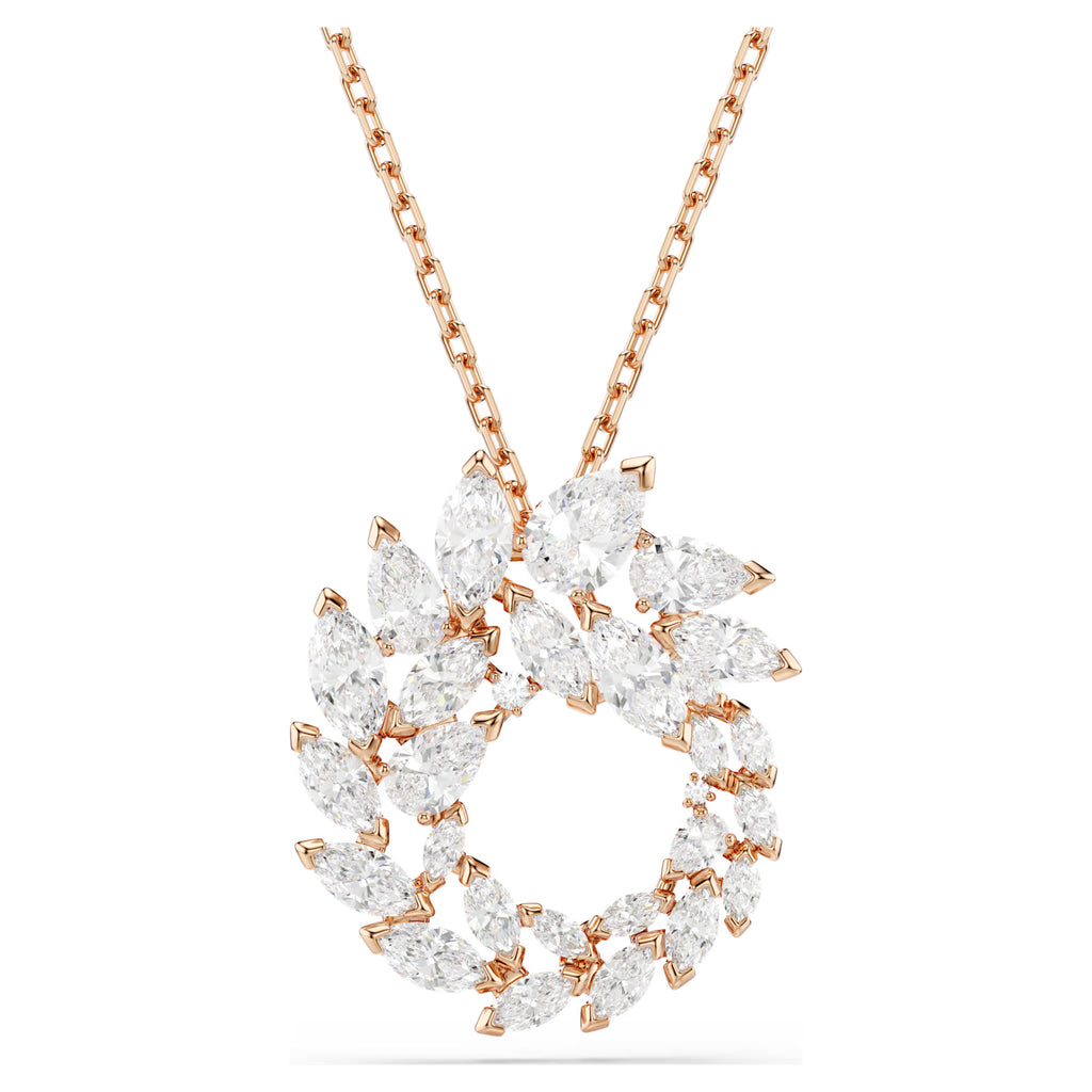 Pendente Mesmera Taglio Marquise, Bianco, Finitura oro rosa 18K