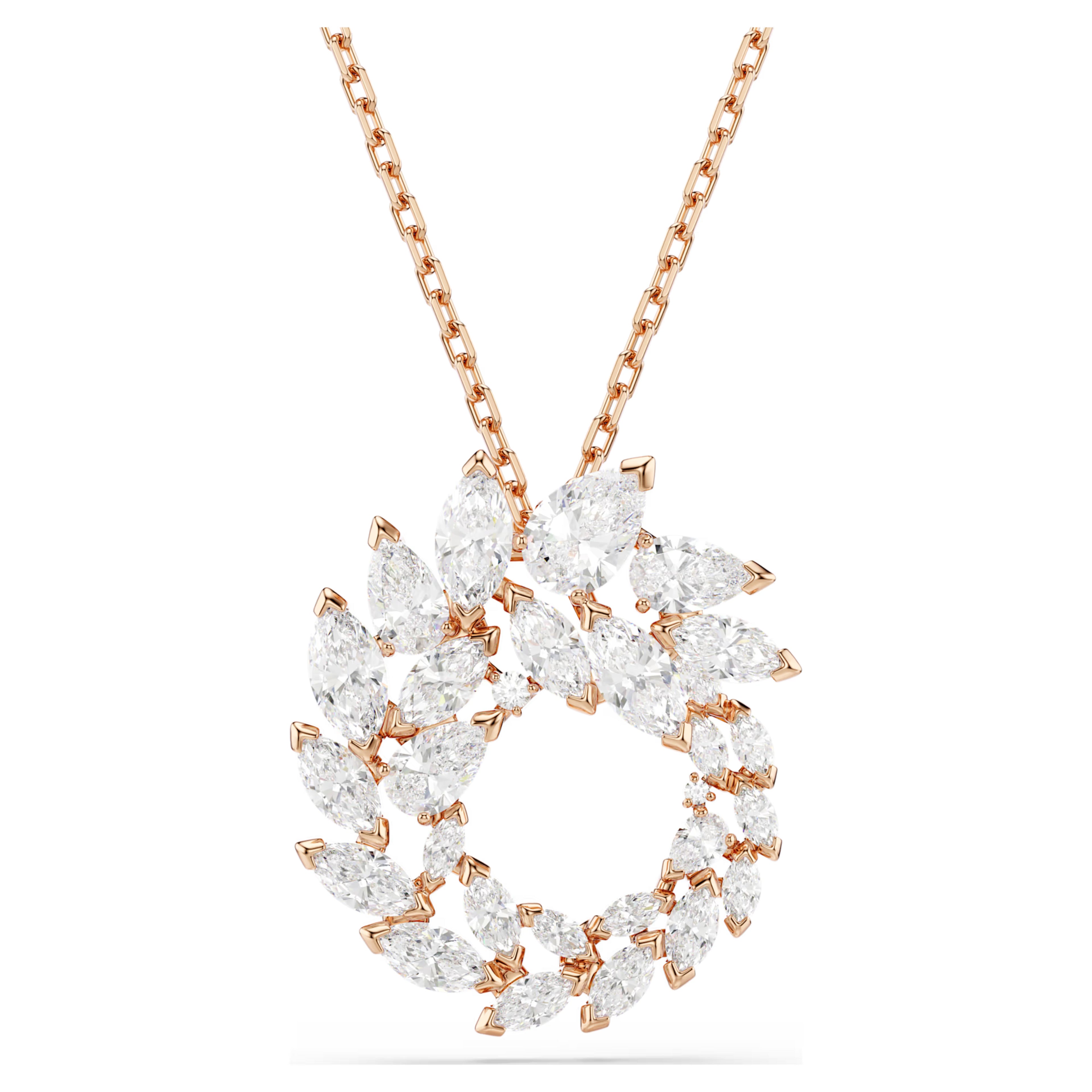 Pendente Mesmera Taglio Marquise, Bianco, Finitura oro rosa 18K