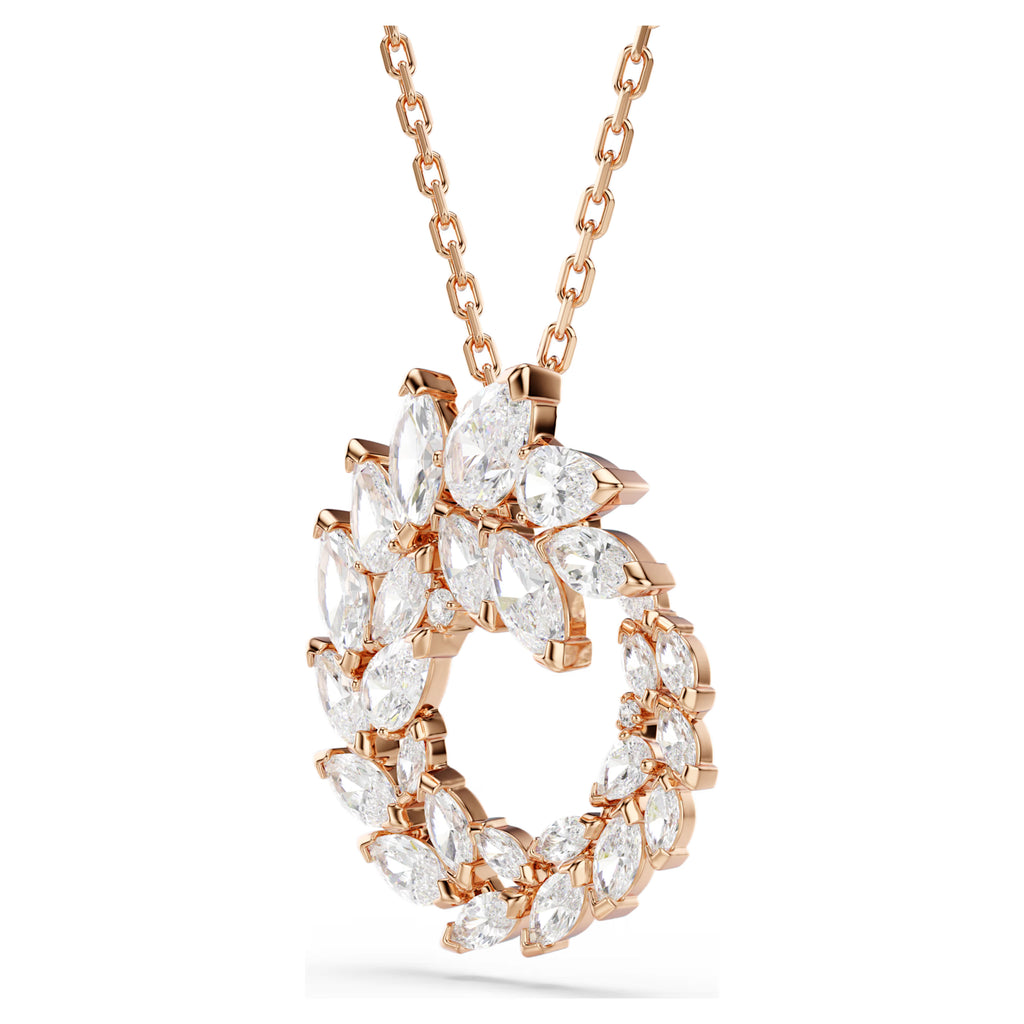 Pendente Mesmera Taglio Marquise, Bianco, Finitura oro rosa 18K
