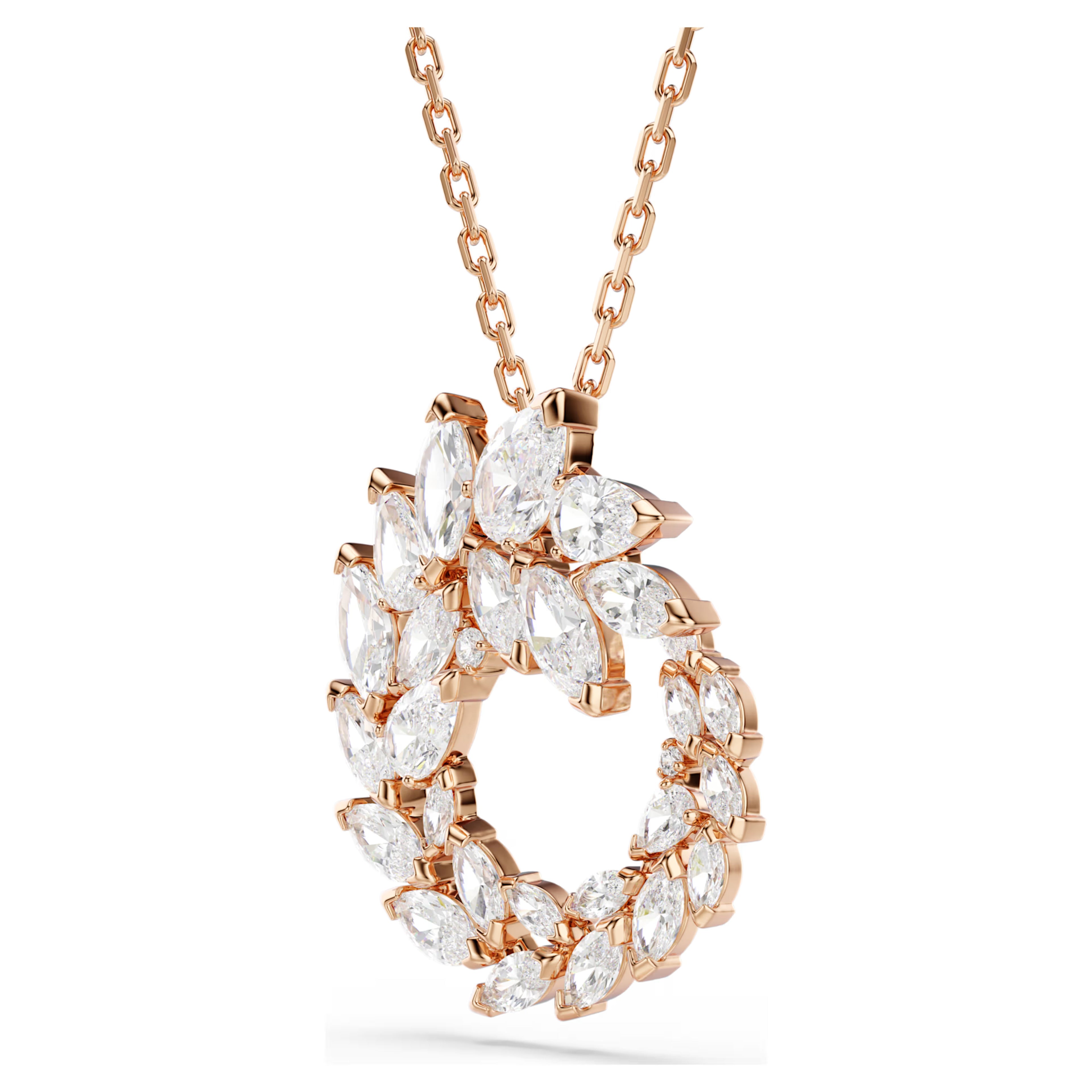 Pendente Mesmera Taglio Marquise, Bianco, Finitura oro rosa 18K