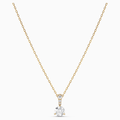 PENDENTE SOLITAIRE, BIANCO, PLACCATO COLOR ORO