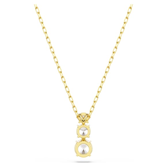 Pendente Stilla Attract Taglio Round Bianco Placcato color oro - COLLANA