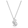 Pendente Swan Taglio misto, Cigno, Bianco, Placcato rodio
