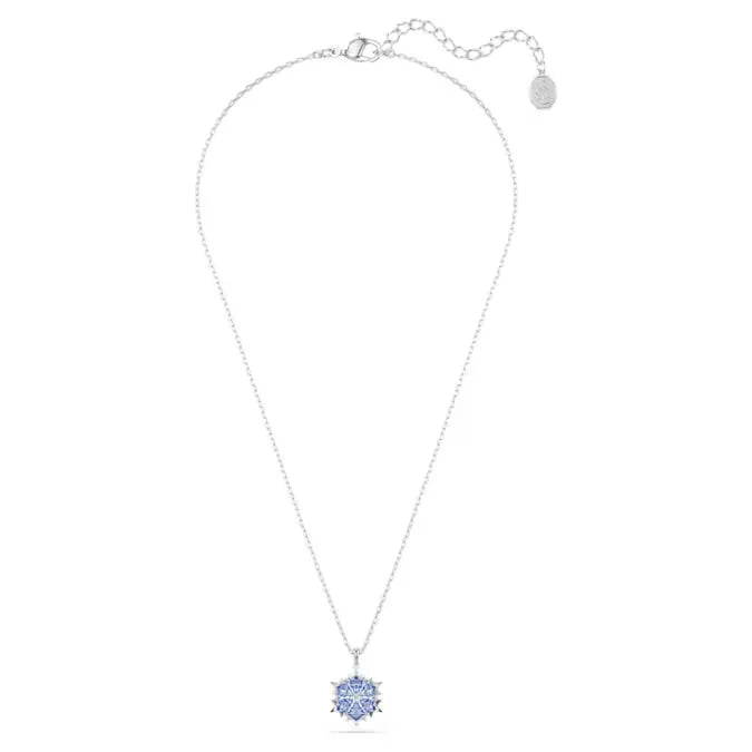 Pendente Swarovski Fiocco di Neve Magic Placcato Rodio e Zirconia Blu - COLLANE