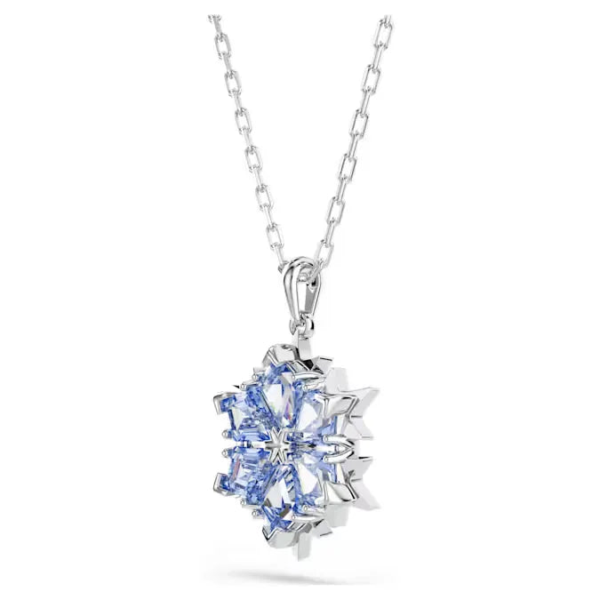 Pendente Swarovski Fiocco di Neve Magic Placcato Rodio e Zirconia Blu - COLLANE