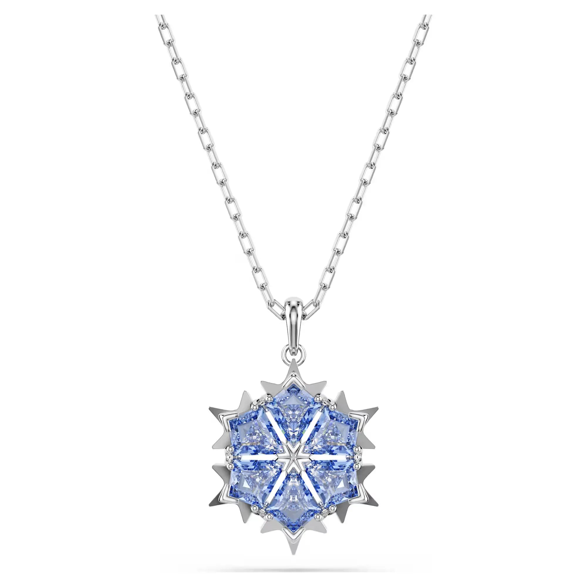 Pendente Swarovski Fiocco di Neve Magic Placcato Rodio e Zirconia Blu - COLLANE