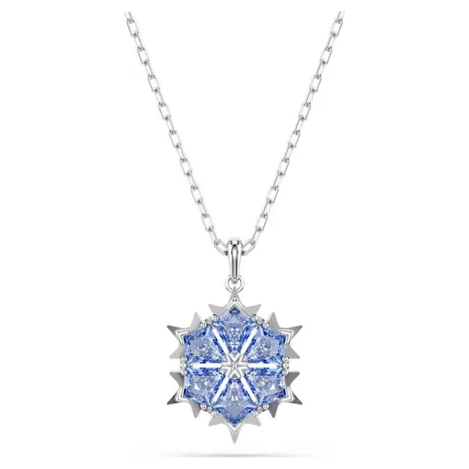 Pendente Swarovski Fiocco di Neve Magic Placcato Rodio e Zirconia Blu - COLLANE