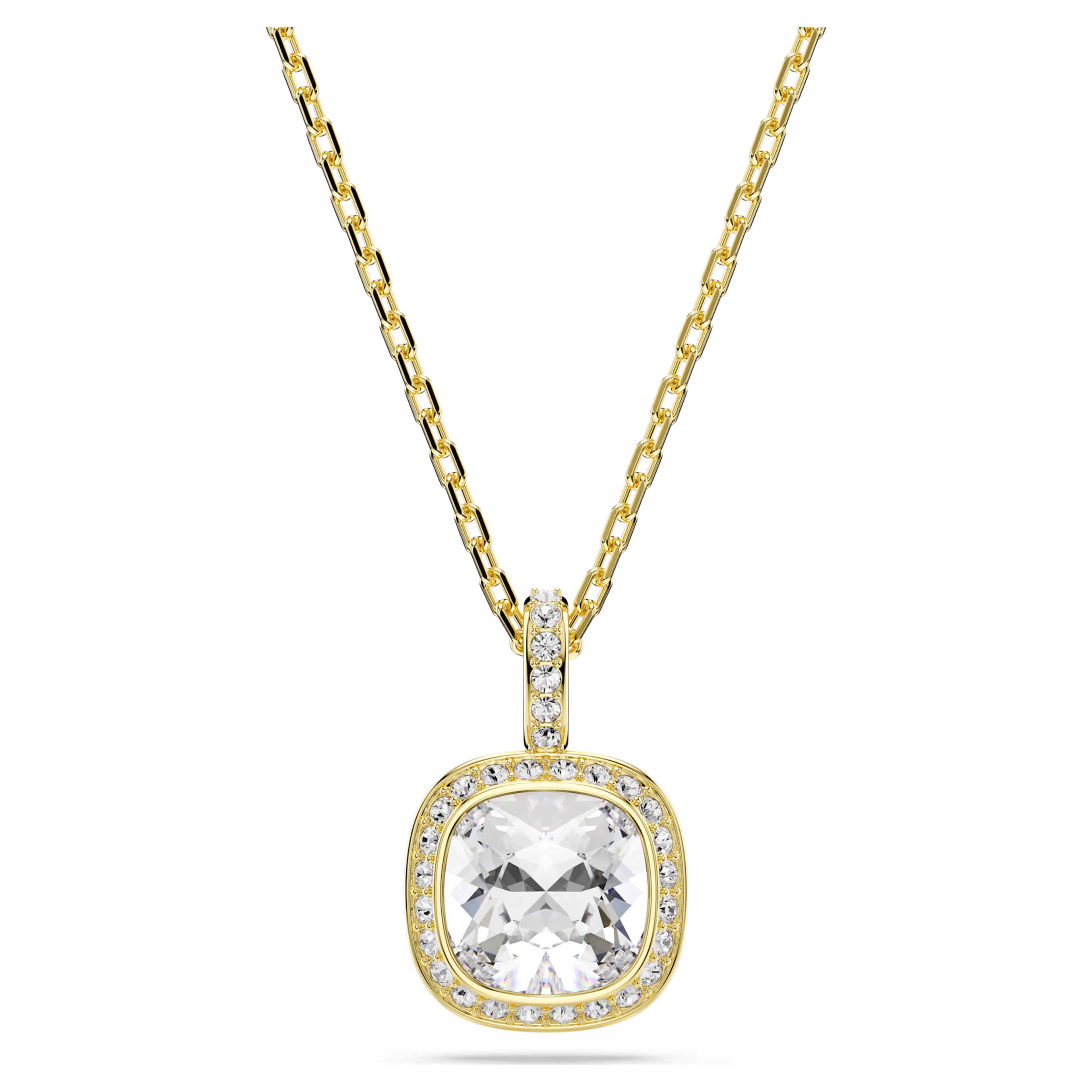 Pendente Una Angelic Taglio Cushion, Bianco, Finitura oro 18K