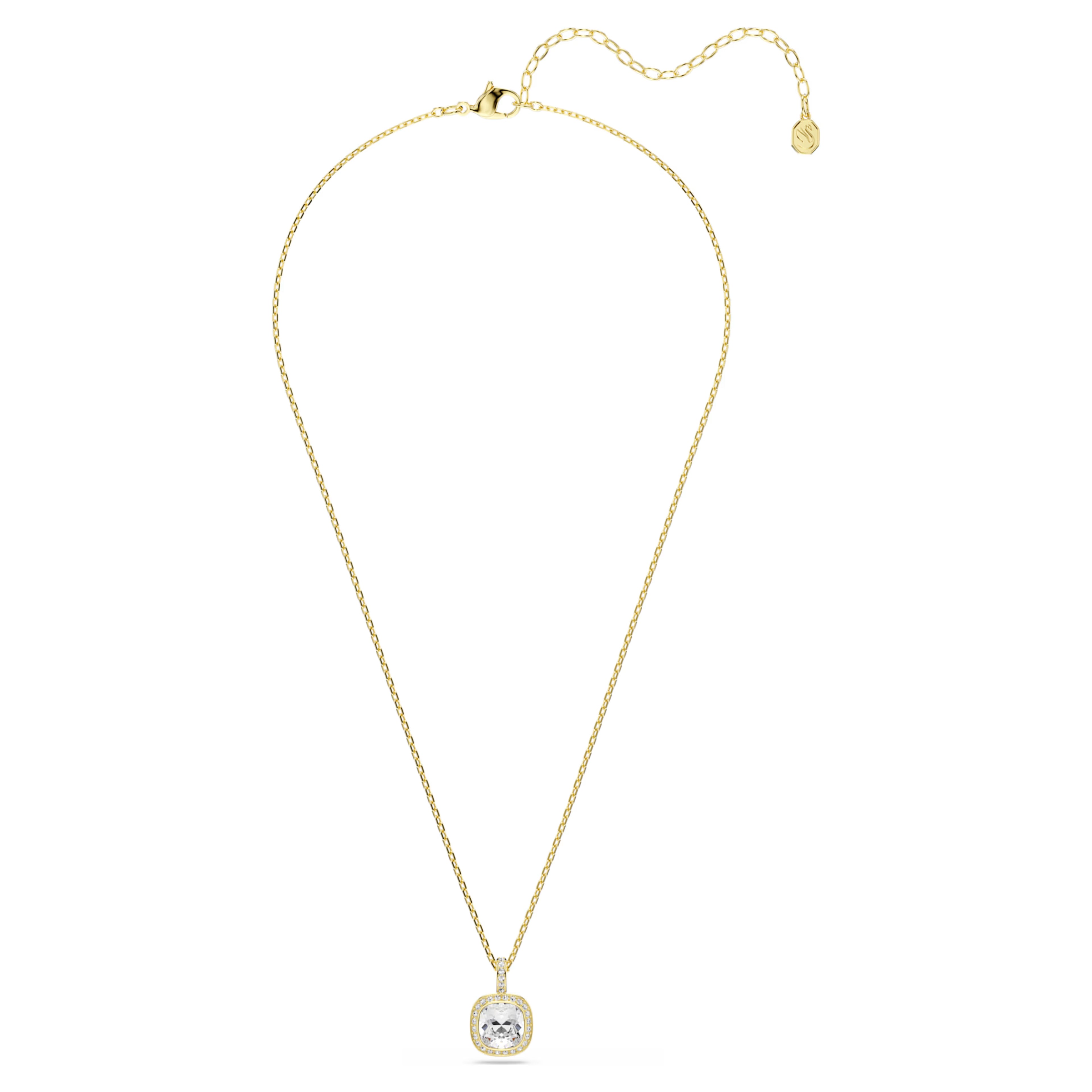 Pendente Una Angelic Taglio Cushion, Bianco, Finitura oro 18K