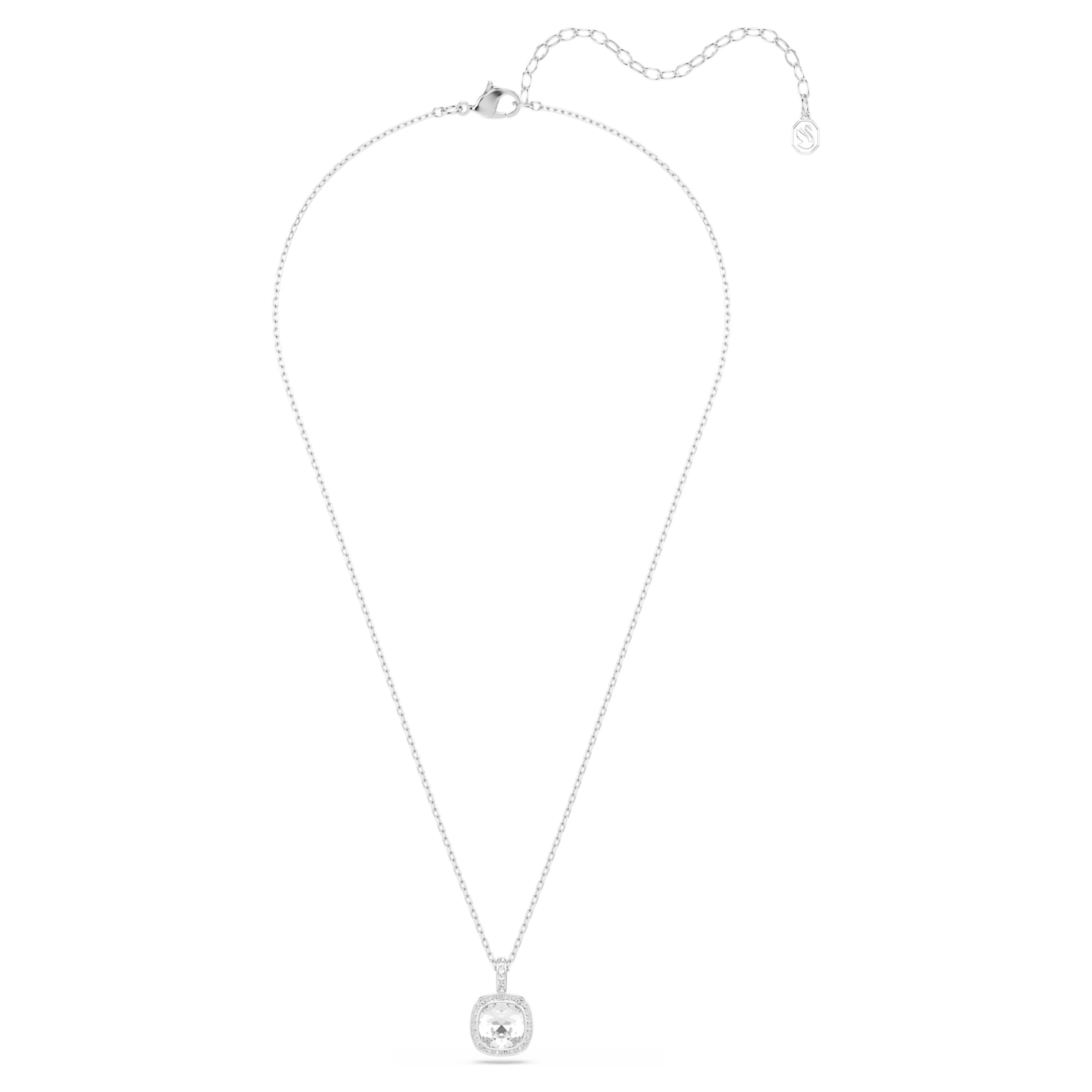Pendente Una Angelic Taglio Cushion, Bianco, Placcato rodio