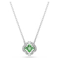 Pendente Una Angelic Taglio misto, Verde, Placcato rodio
