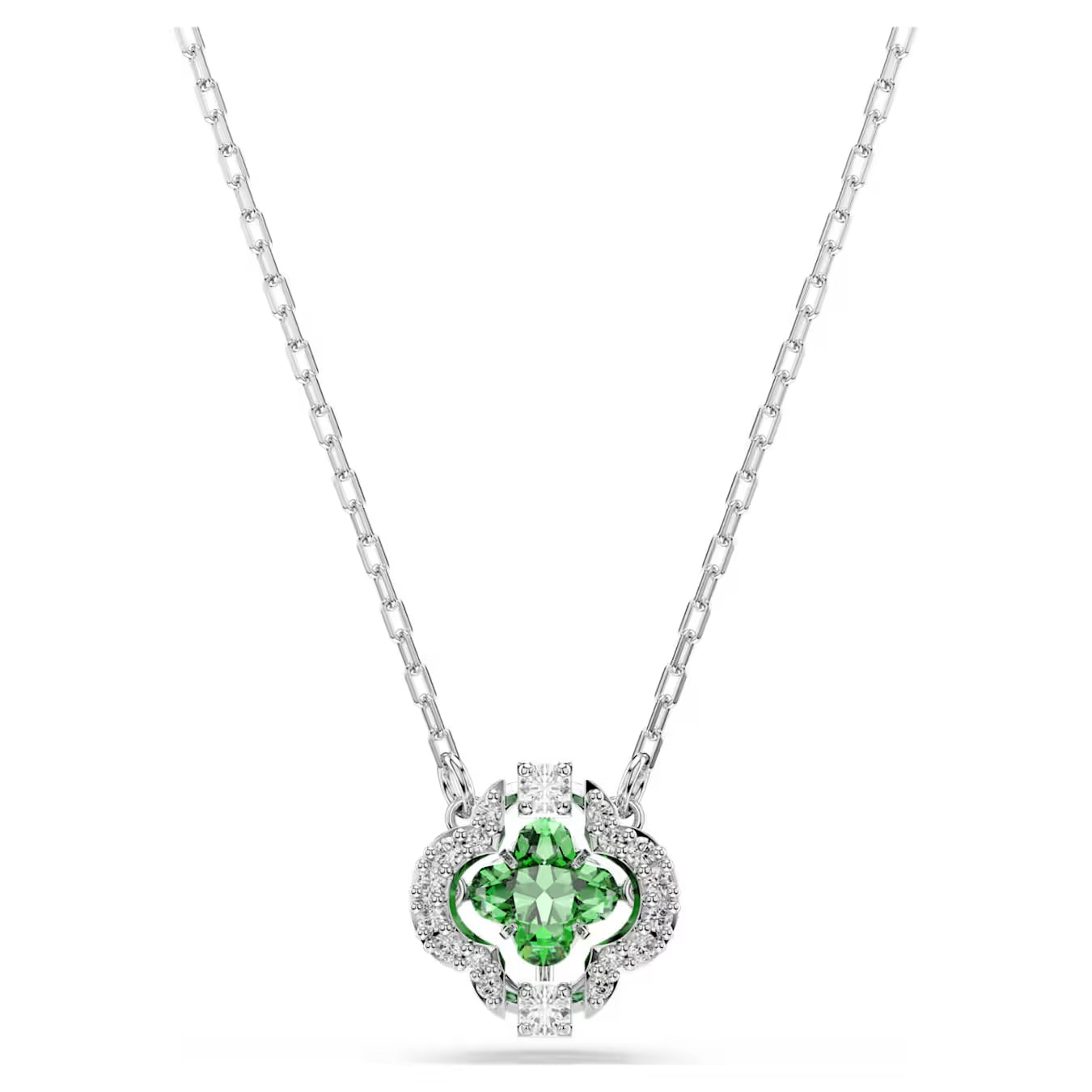 Pendente Una Angelic Taglio misto, Verde, Placcato rodio