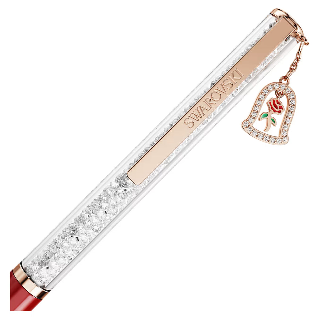 Penna a sfera Crystalline Campana, Laccato rosso, placcato oro rosa